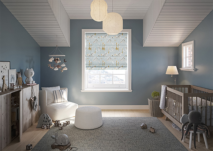 Wild Thing, Powder Blue - Twist&Fit Roman Blind - Image 8